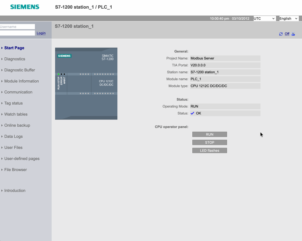 switching off the plc from the web